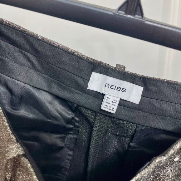 New Reiss Sienna Sparkle Tapered Trousers in Gold Size 12 - Picture 12 of 13